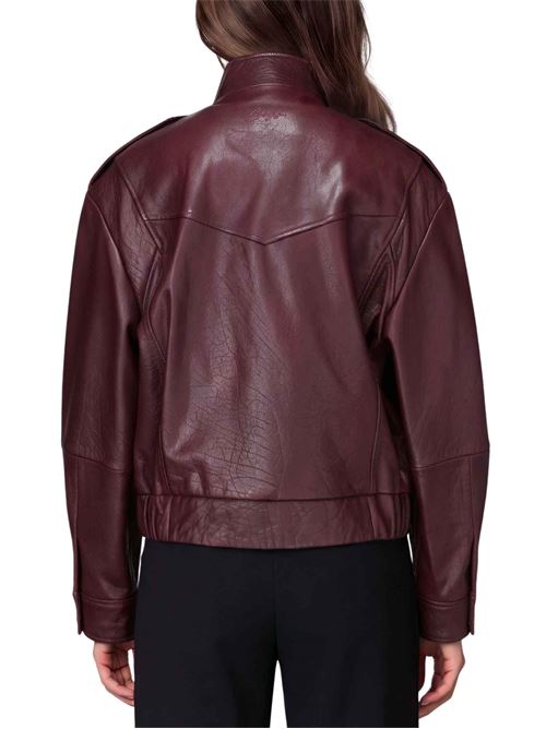 Giacca in pelle con collo a imbuto Boss Orange | 50571796614